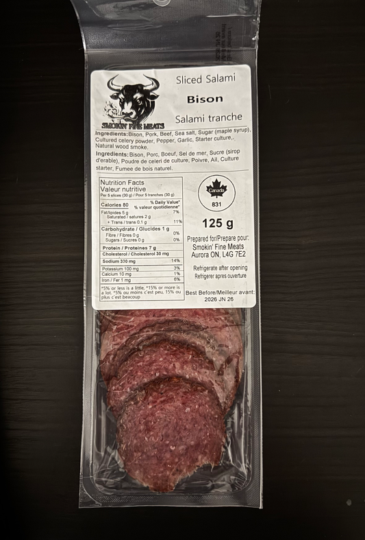 Bison Salami Sliced