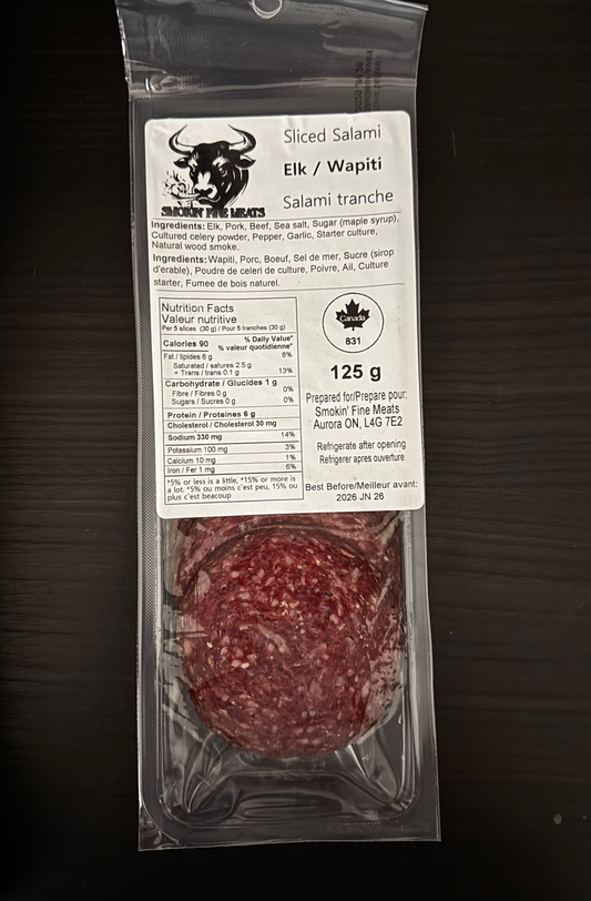Elk Salami Sliced